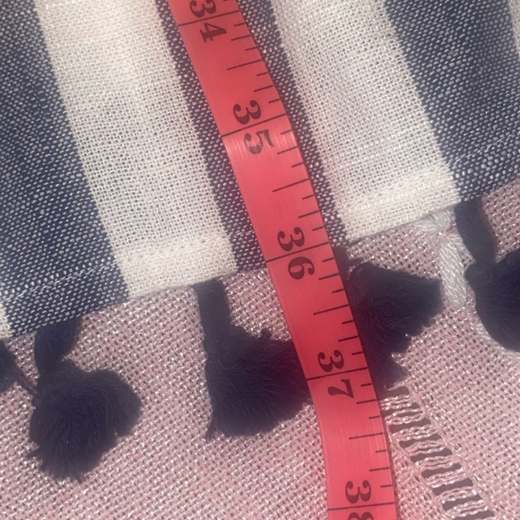 THML Women's Linen Blend Striped Embroidered Halter Dress, sz Small - Picture 10 of 14